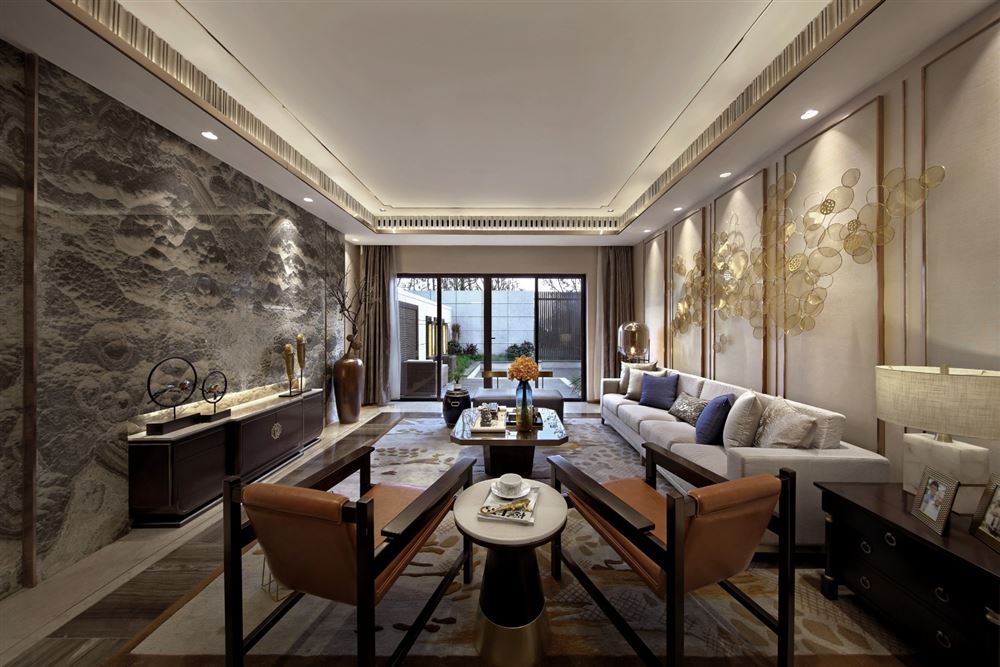 佛山市旭輝江山新中式風格四居室裝修案例