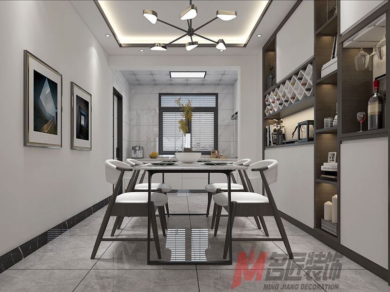 自貢市明珠小區現代簡約風格平層裝修案例