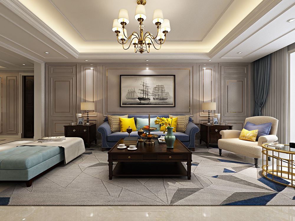 佛山市中交&middot;瀧灣云城美式風格四居室裝修案例