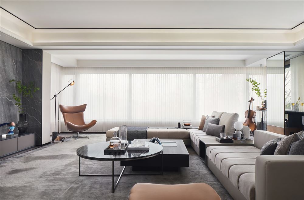 江門市幸福新村新中式風(fēng)格四居室裝修案例