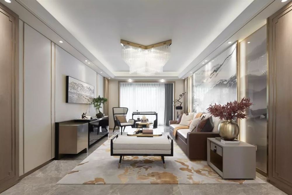 廣州市廣州亞運城天譽新中式風(fēng)格四居室裝修案例