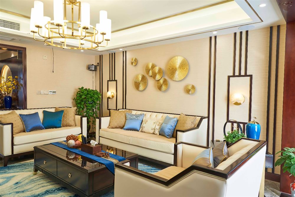 廣州市南沙碧桂園新中式風格三居室裝修案例