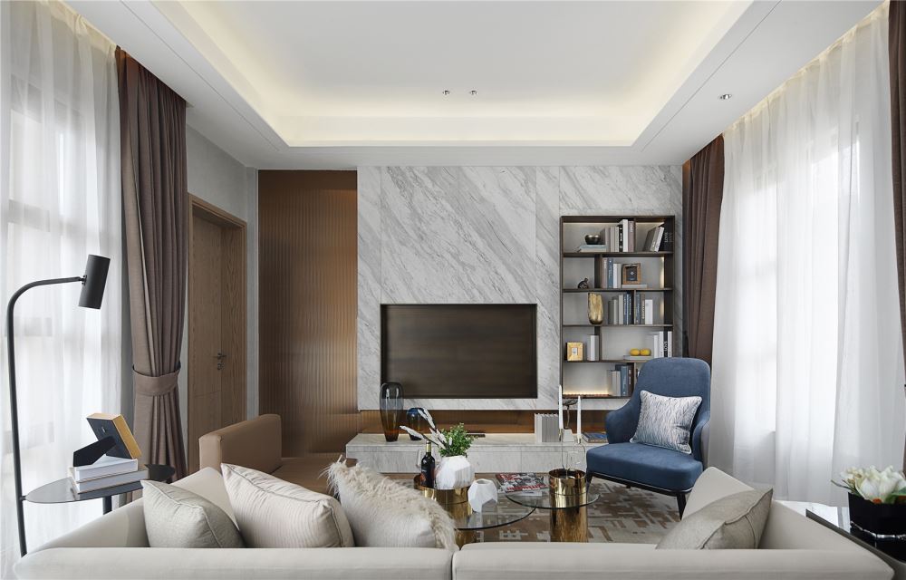 江門市半山別墅新中式風格復式裝修案例