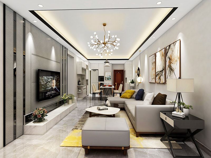 佛山市保利雲上現代簡約風格三居室裝修案例