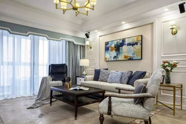 佛山市融創半島壹號美式風格三居室裝修案例