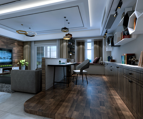 德陽市濱江陽光現代簡約風格三居室裝修案例