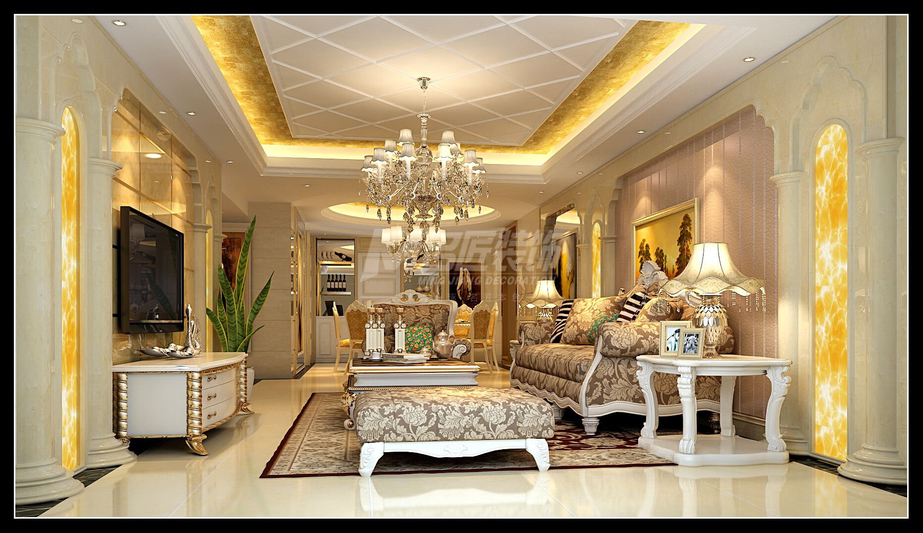 廣州市匯景新城歐式風(fēng)格四居室裝修案例