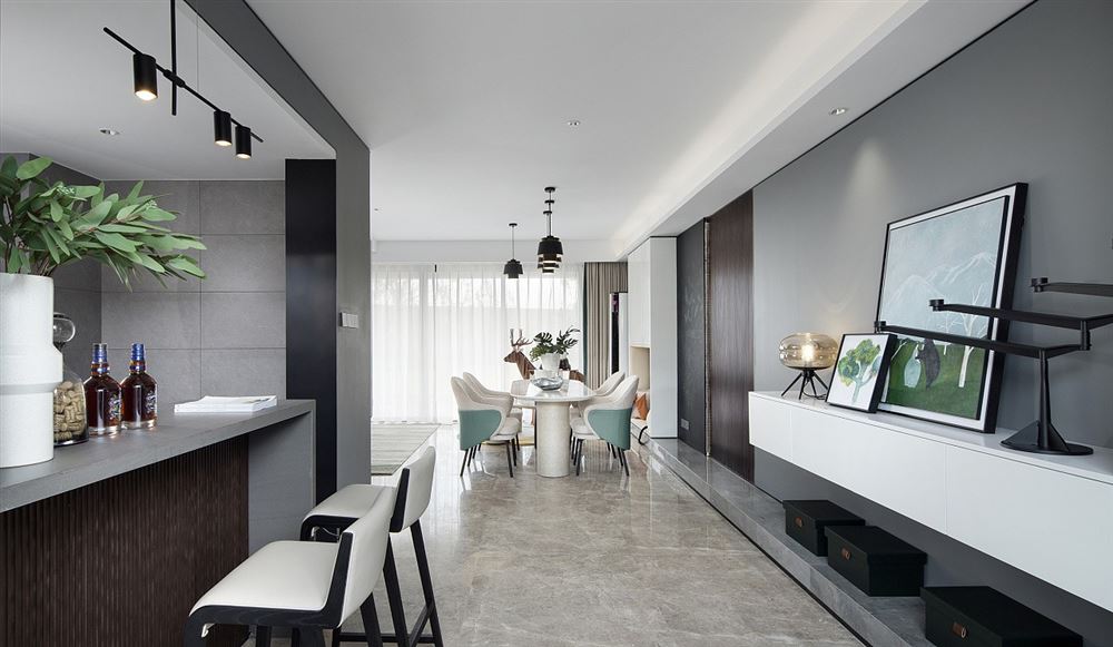 茂名市福星國際商務(wù)大廈現(xiàn)代簡約風(fēng)格三居室裝修案例