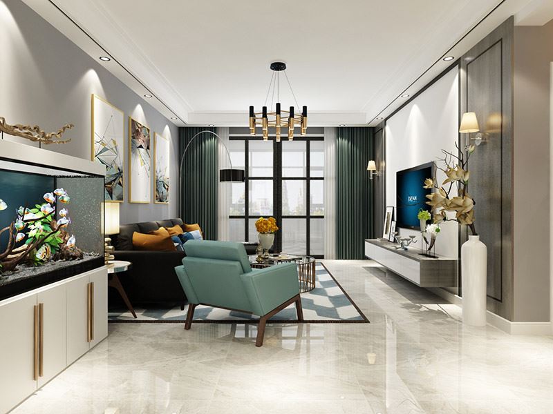 泰州市靖江恒大御景半島別墅歐式風(fēng)格三居室裝修案例