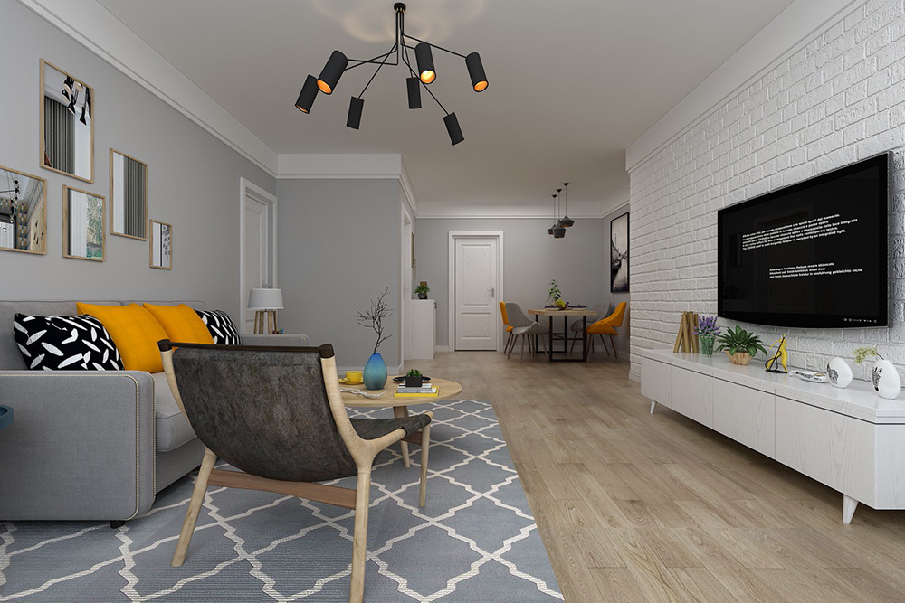 高級灰北歐風格室內裝修效果圖-佛山恒大御瀾庭三居125平米-室內客廳裝修 高級灰北歐風格室內裝修效果圖-佛山恒大御瀾庭三居125平米-室內客廳裝修