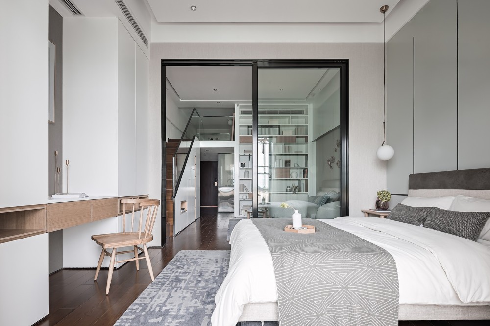 現代簡約風格公寓家裝案例效果圖-臥室 現代簡約風格公寓家裝案例效果圖-臥室
