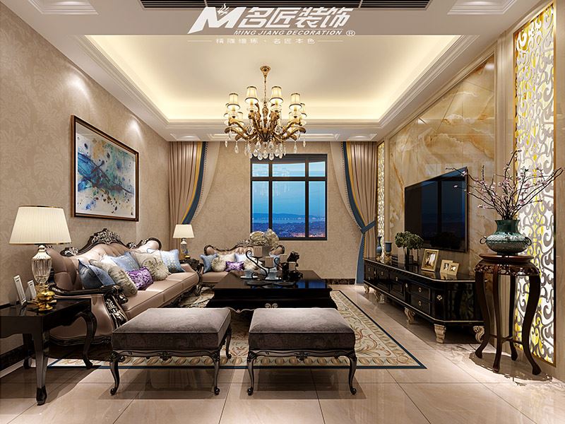 揭陽市寶豐花園輕奢風格平層裝修案例