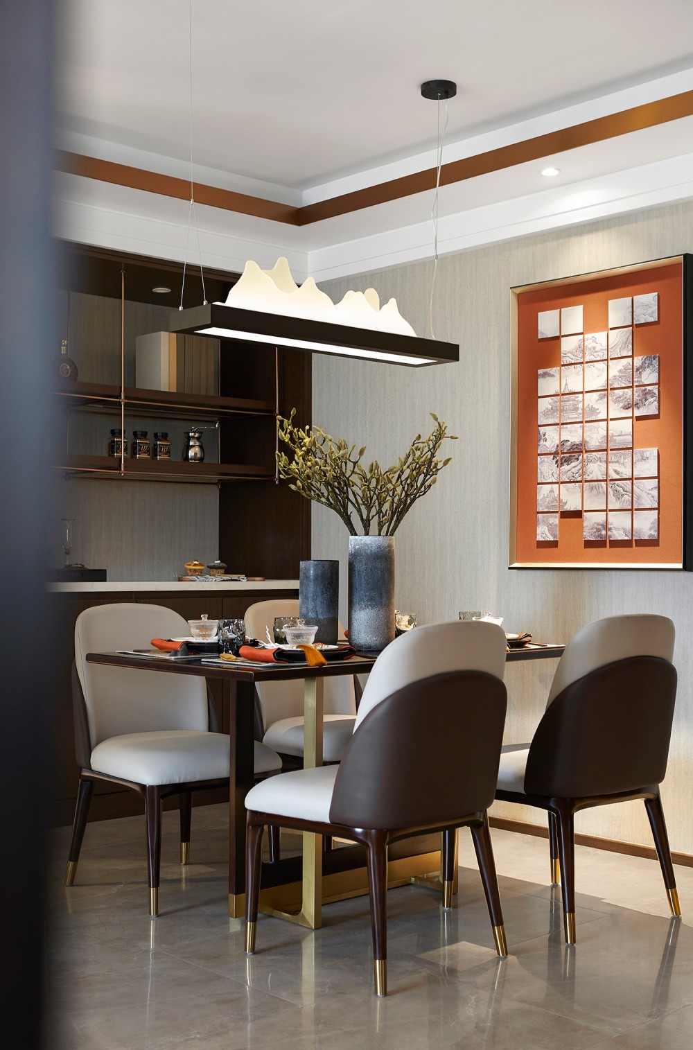 新中式風格室內家裝案例效果圖-餐廳 新中式風格室內家裝案例效果圖-餐廳