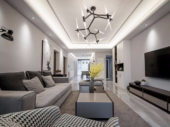 廣州市遠洋招商保利東灣現代簡約風格三居室裝修案例