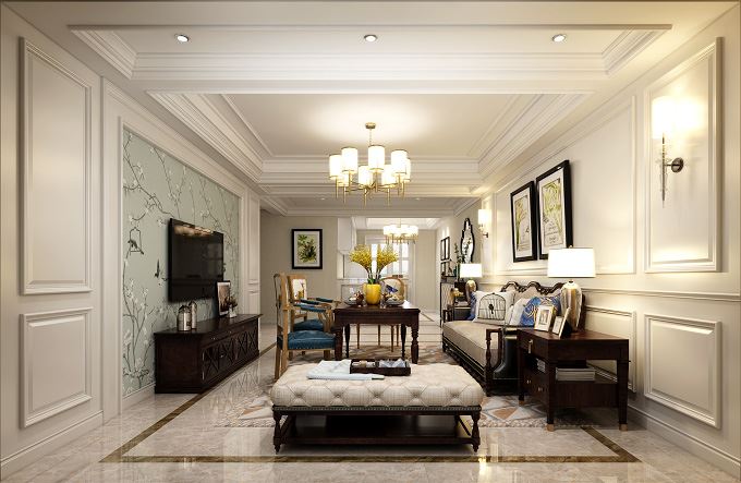 連云港市金橋家園美式風格四居室裝修案例