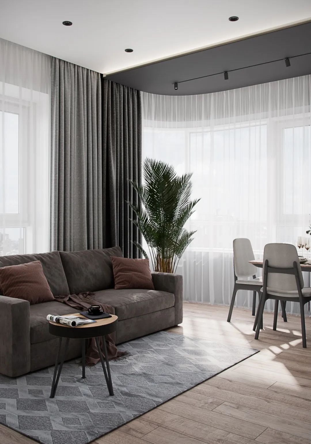 裝修案例輕奢高級灰風格室內裝修效果圖-客廳 裝修案例輕奢高級灰風格室內裝修效果圖-客廳