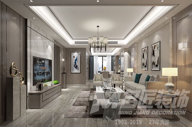 佛山市鵬瑞皓玥灣輕奢風(fēng)格三居室裝修案例