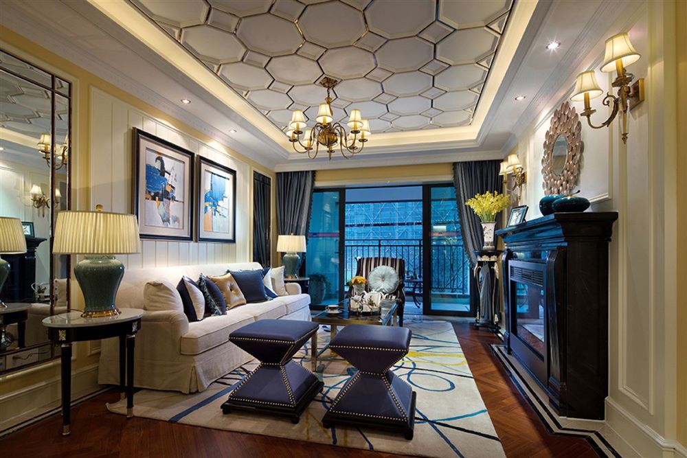 佛山市弘陽德商昕悅府歐式風格三居室裝修案例