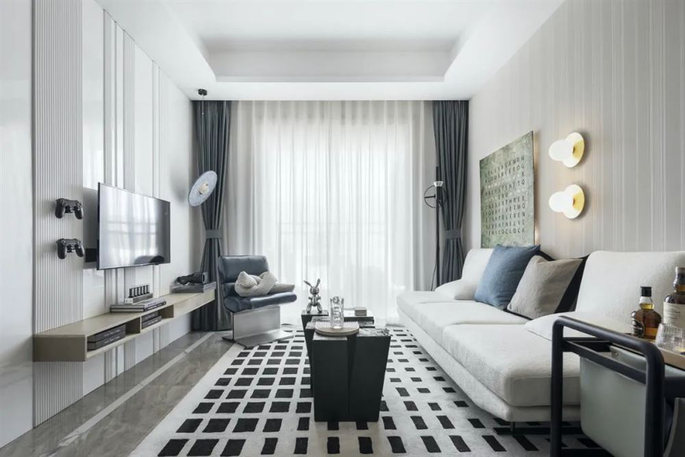 江門市奧園泉林黃金小鎮(zhèn)現(xiàn)代簡(jiǎn)約風(fēng)格二居室裝修案例