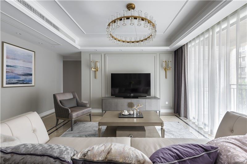 佛山市保利閱江臺美式風格三居室裝修案例