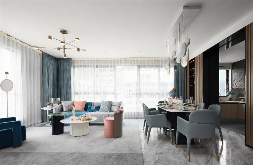 臺州市天嶺&middot;春江花苑輕奢風格三居室裝修案例