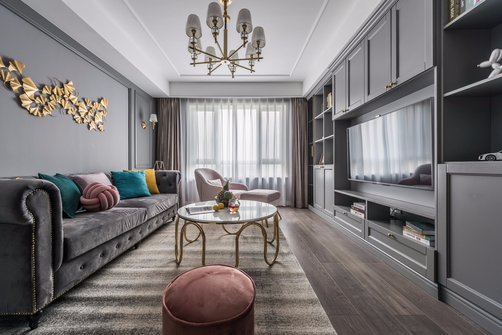裝修案例歐式輕奢風格室內裝修效果圖-客廳 裝修案例歐式輕奢風格室內裝修效果圖-客廳