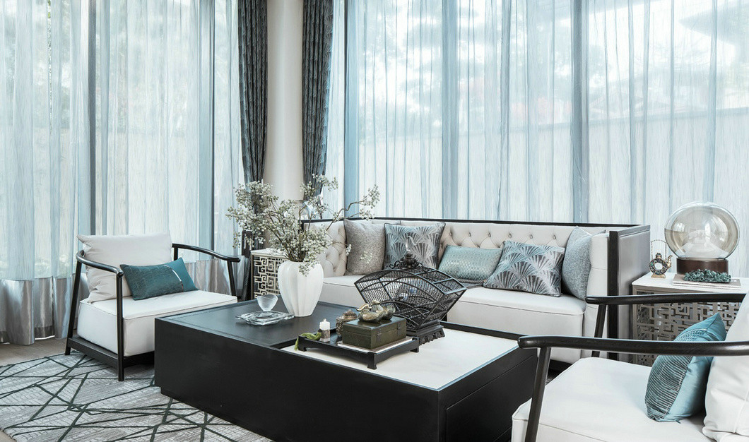 佛山市順德華潤置地廣場新中式風格四居室裝修案例