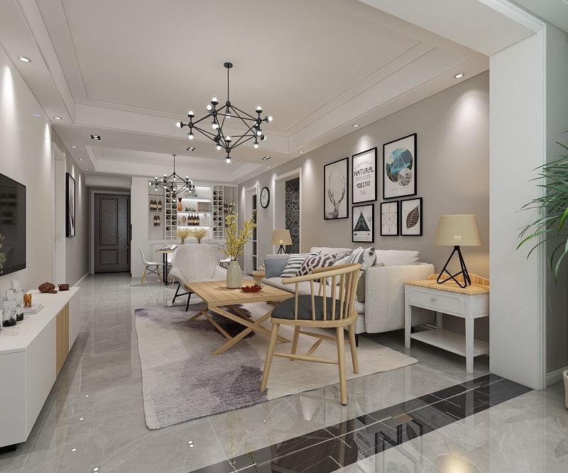 連云港市慈溪灣北歐風格三居室裝修案例