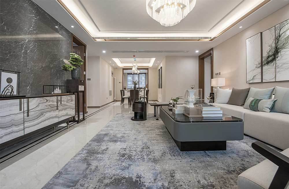 南寧華發國賓壹號三居144平米新中式風格室內裝修案例-客廳 南寧華發國賓壹號三居144平米新中式風格室內裝修案例-客廳