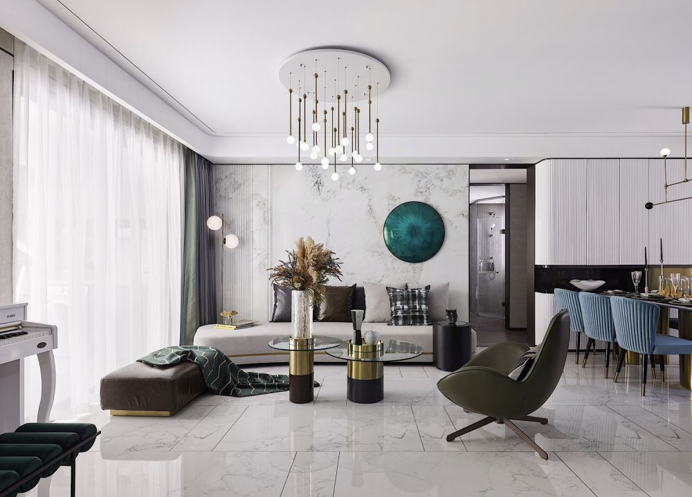 江門市開平中山城歐式風格四居室裝修案例