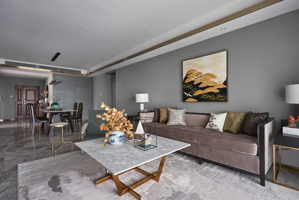 江門市新會碧桂園別墅新中式風(fēng)格三居室裝修案例