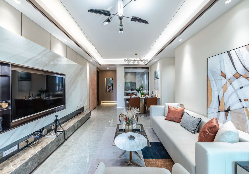 佛山市時代南灣輕奢風格三居室裝修案例