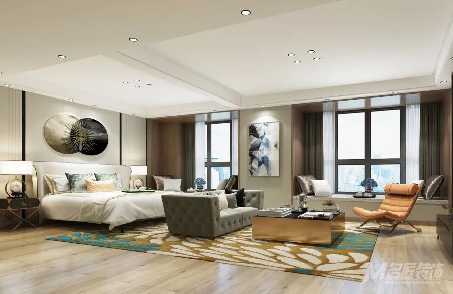 南寧市金灣花城輕奢風格三居室裝修案例