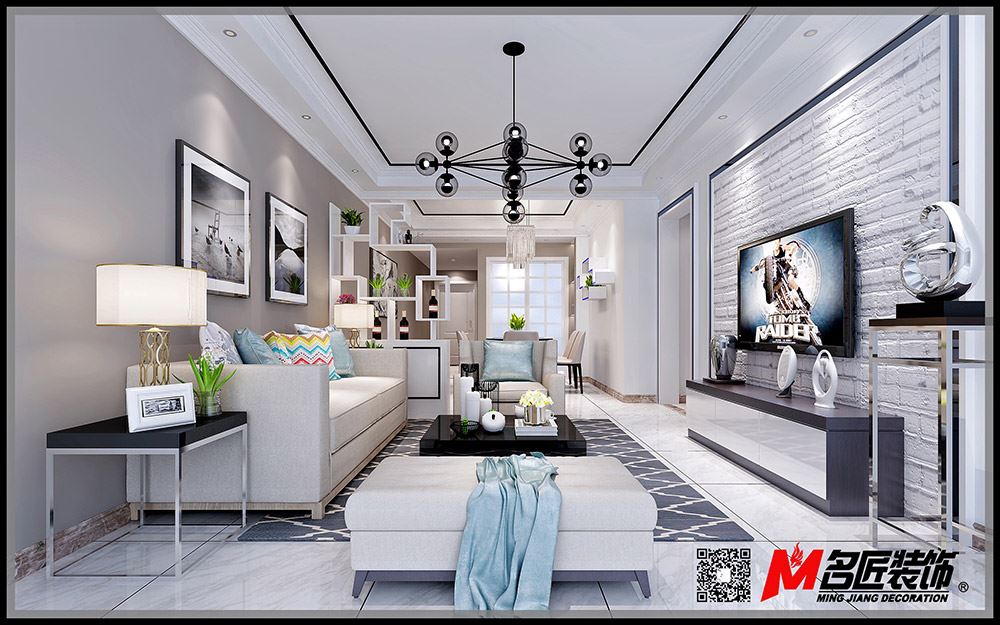 河源市得嘉花園現代簡約風格三居室裝修案例