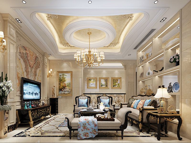 泰州市晨陽社區(qū)歐式風格別墅裝修案例