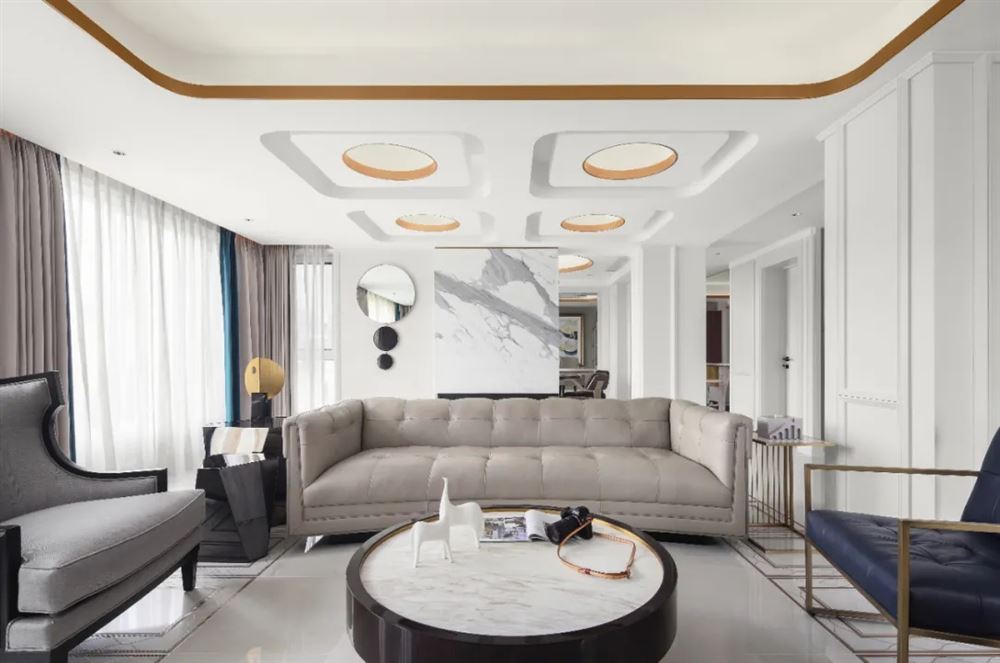 湛江市恒興.恒福花苑輕奢風格復式裝修案例