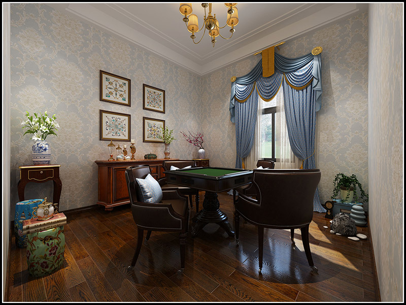 歐式風格別墅裝修設計效果圖-南海灣別墅四層500平米-別墅裝修設計娛樂室