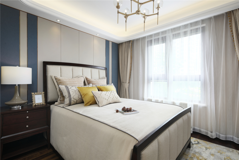 輕奢風格室內家裝案例效果圖-次臥 輕奢風格室內家裝案例效果圖-次臥