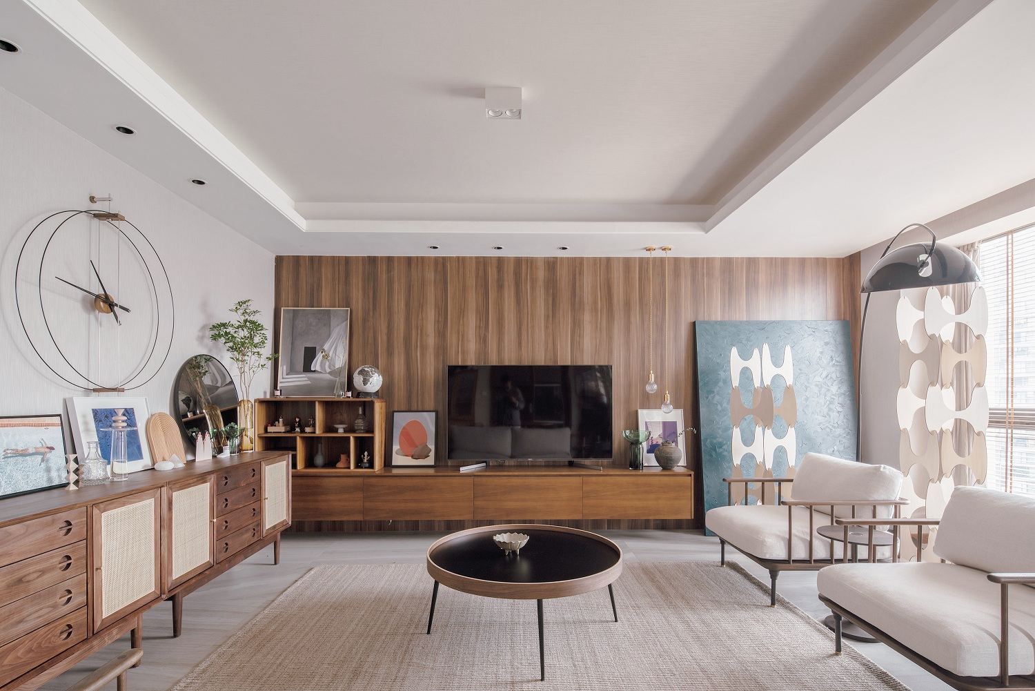 原木簡約風格室內家裝案例效果圖-客廳電視背景墻 原木簡約風格室內家裝案例效果圖-客廳電視背景墻