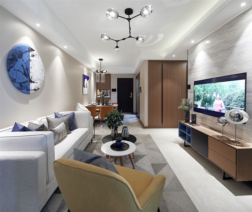 南寧市八桂綠城現(xiàn)代風(fēng)格三居室裝修案例