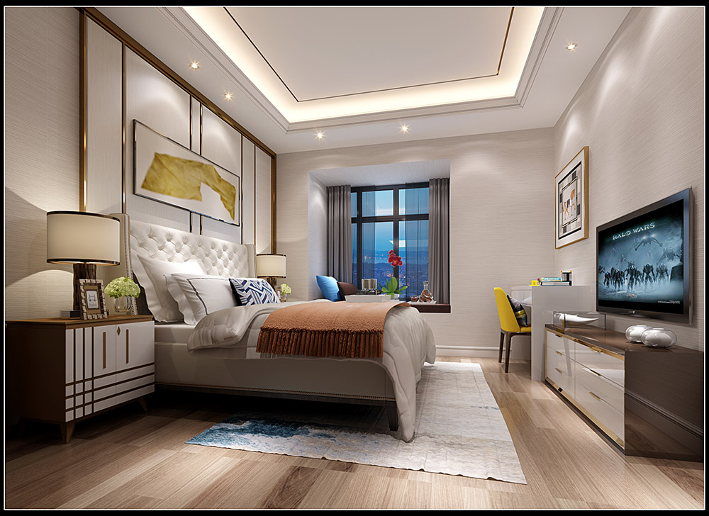 輕奢風(fēng)格室內(nèi)裝修效果圖-福臨門(mén)四居255平米-臥室 輕奢風(fēng)格室內(nèi)裝修效果圖-福臨門(mén)四居255平米-臥室