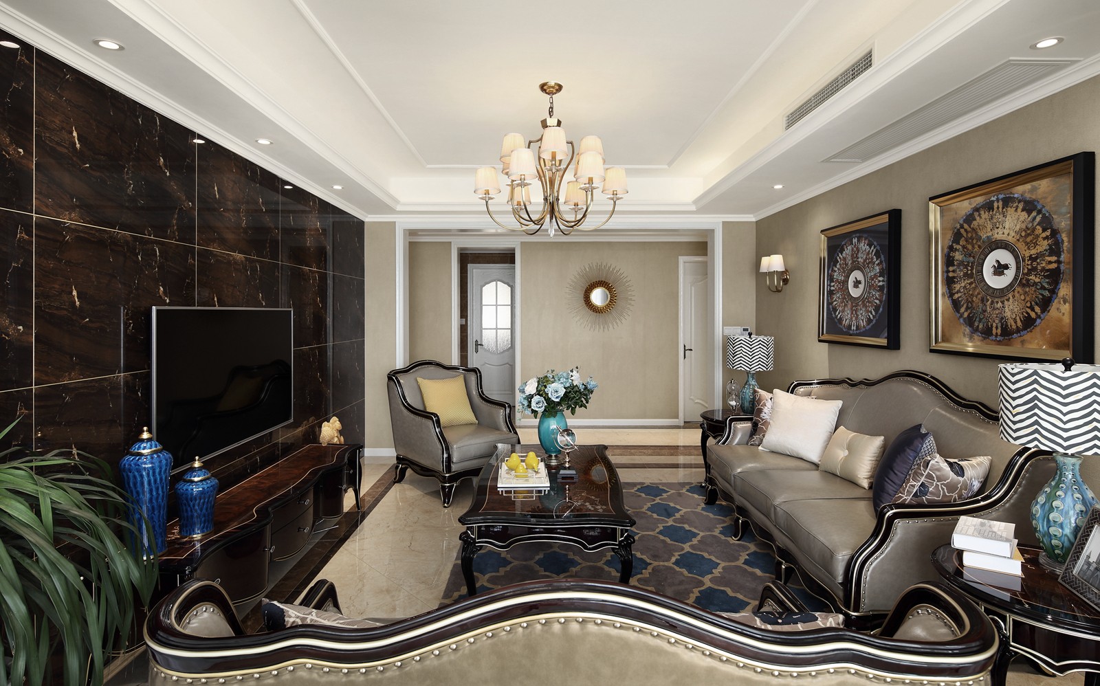 裝修案例美式新古典風格室內裝修效果圖-客廳 裝修案例美式新古典風格室內裝修效果圖-客廳