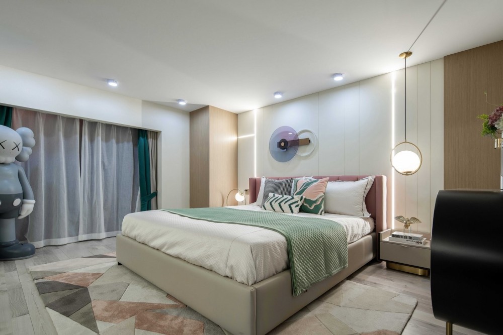 現代輕奢風格室內家裝案例效果圖-臥室 現代輕奢風格室內家裝案例效果圖-臥室