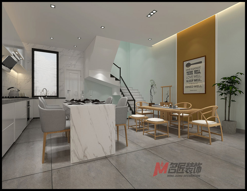 文萃景苑別墅280平米北歐風格裝修案例-廚餐廳 文萃景苑別墅280平米北歐風格裝修案例-廚餐廳