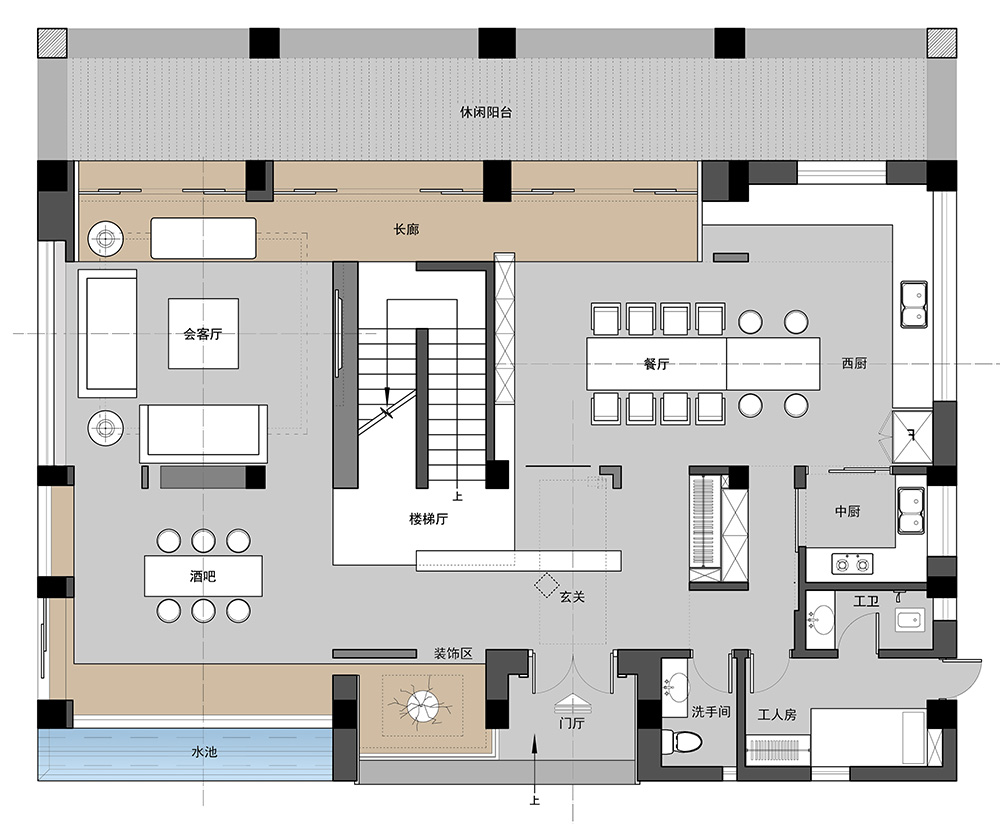 現(xiàn)代極簡風(fēng)格別墅裝修設(shè)計效果圖-迎江"逸"墅·碧桂園-別墅裝修設(shè)計一樓平面圖 現(xiàn)代極簡風(fēng)格別墅裝修設(shè)計效果圖-迎江"逸"墅·碧桂園-別墅裝修設(shè)計一樓平面圖