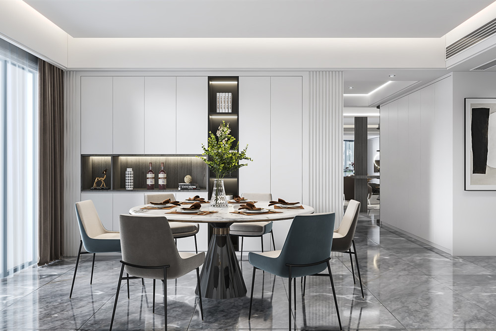 汕頭市盈潤華府輕奢風格四居室裝修案例