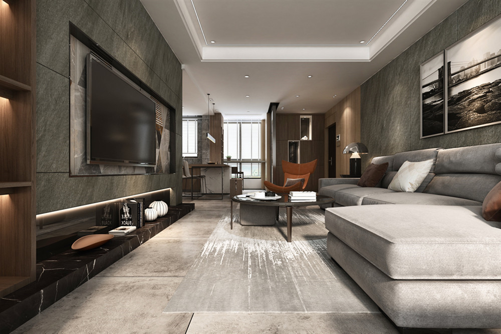 中山市藍波灣現代簡約風格四居室裝修案例