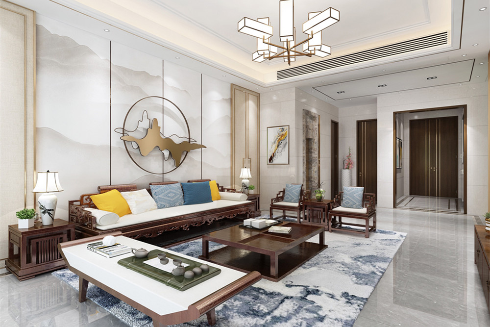 江門市潮連聚龍新村新中式風格別墅裝修案例