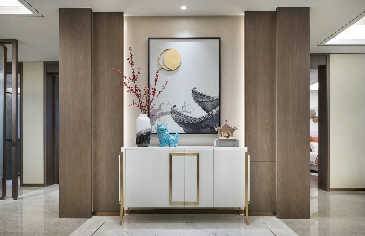 廣州市新康花園新中式風格四居室裝修案例