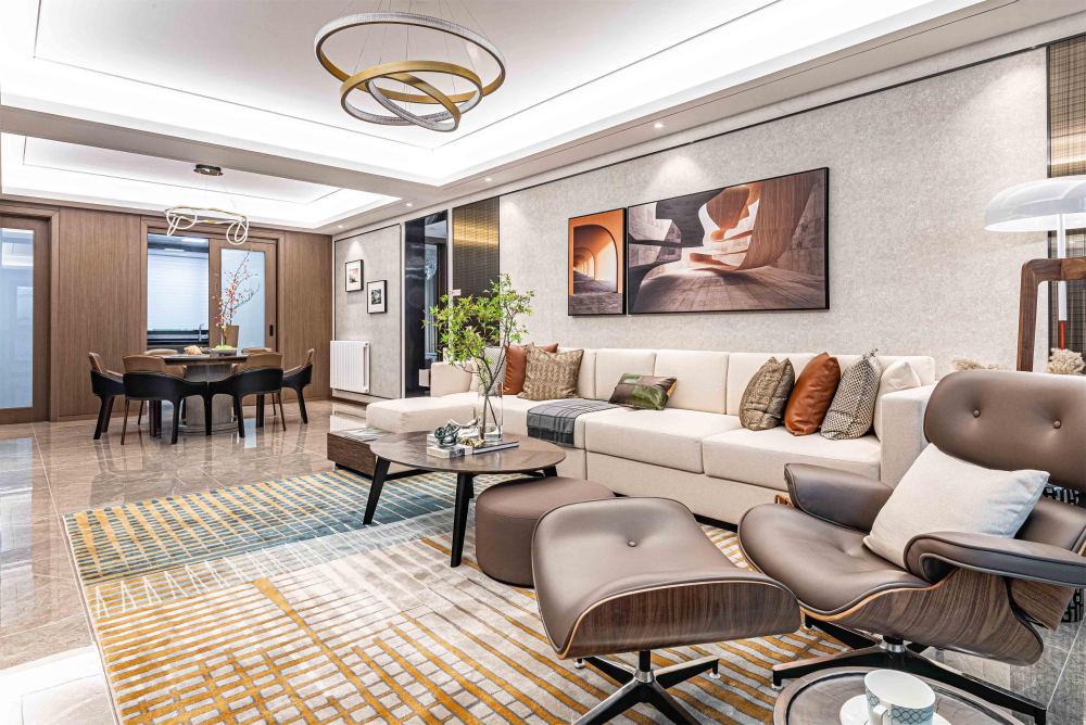 廣州市元邦山清水秀別墅新中式風格四居室裝修案例